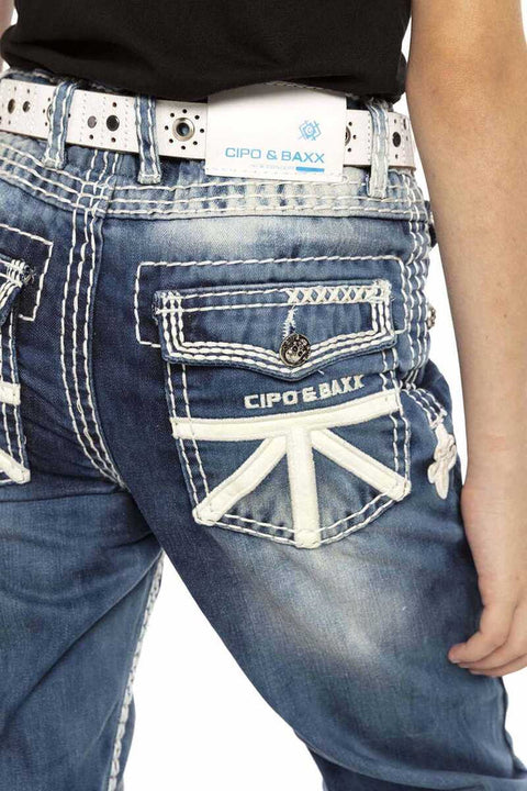CDK108 Skull Buttoned Children's Jeans