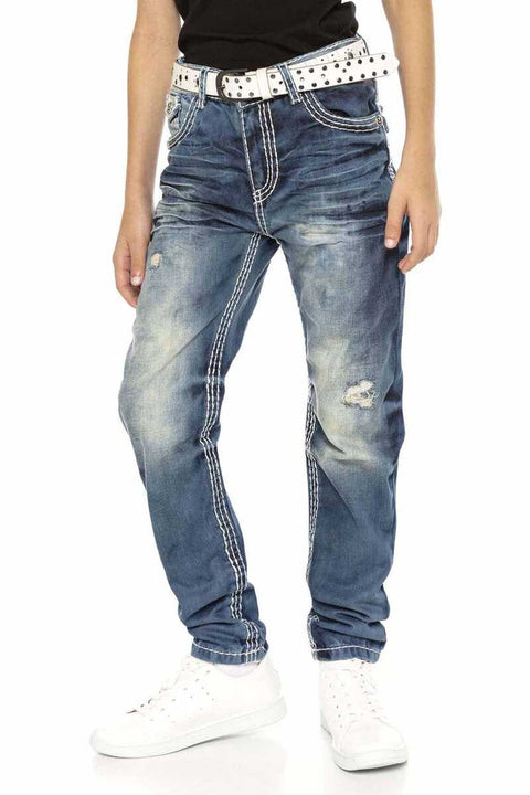 CDK108 Skull Buttoned Children's Jeans