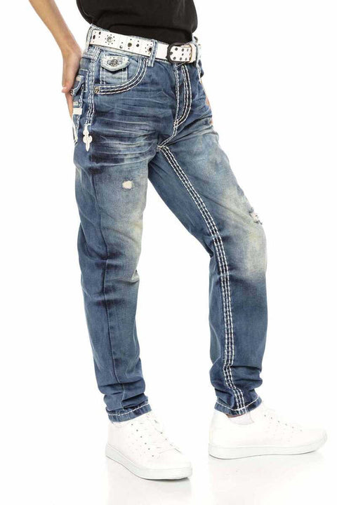 CDK108 Skull Buttoned Children's Jeans