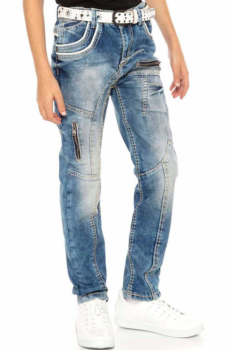 CD109 Partial Zippered Children's Trousers