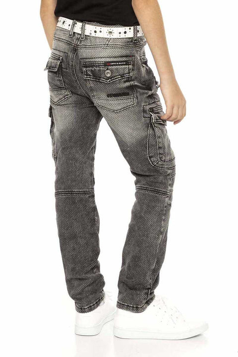 CDK111 Biker Style Cargo Pocket Children's Jeans