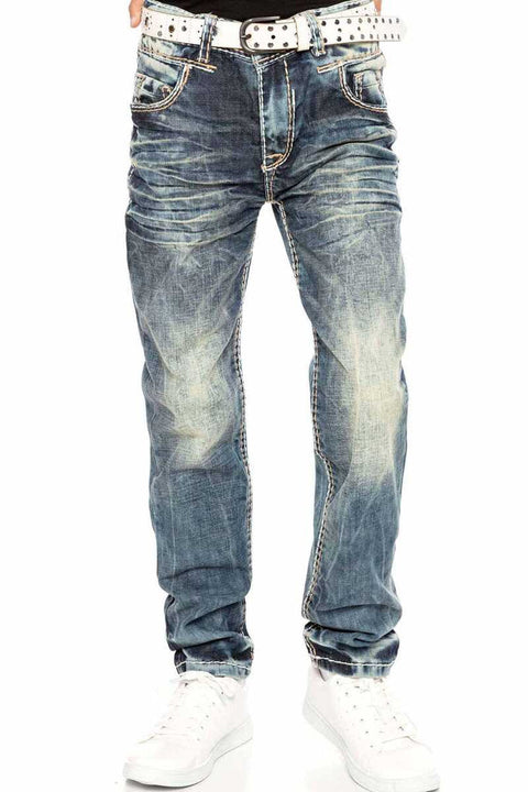 CDK112 Embroidered Vintage Style Boy's Jeans