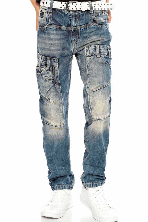 CDK114 Rapper Style Low Waist Kids Jeans