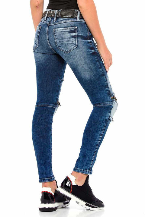 WD377 Series Zipper Detailed Women's Jeans