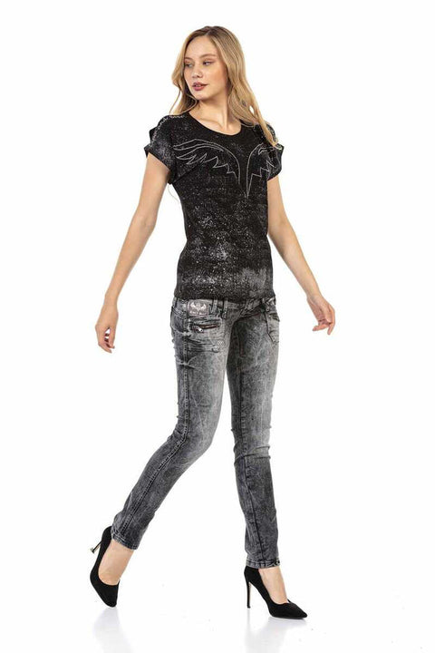 WD431 Three Layer Belt Low Waist Jeans