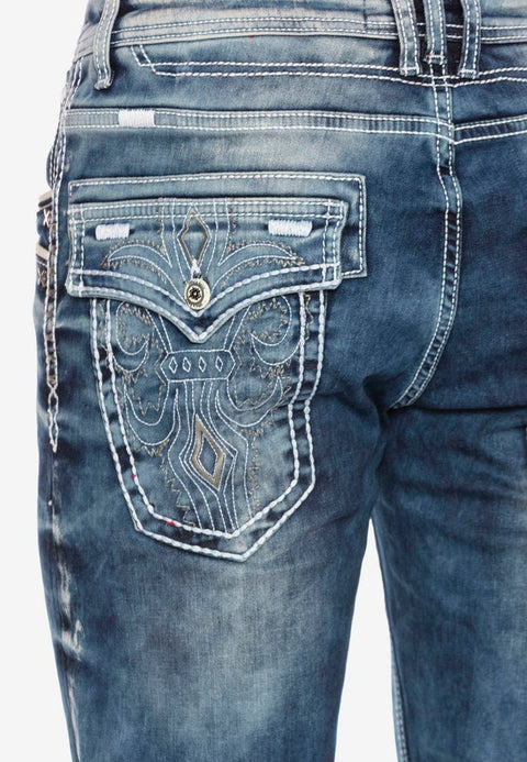 CD314 Men's Relaxed Fit Cut Jeans