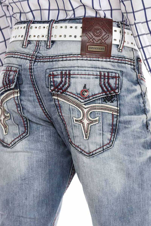 CD612 Open Pocket Detailed Straight Fit Men's Jean Trousers