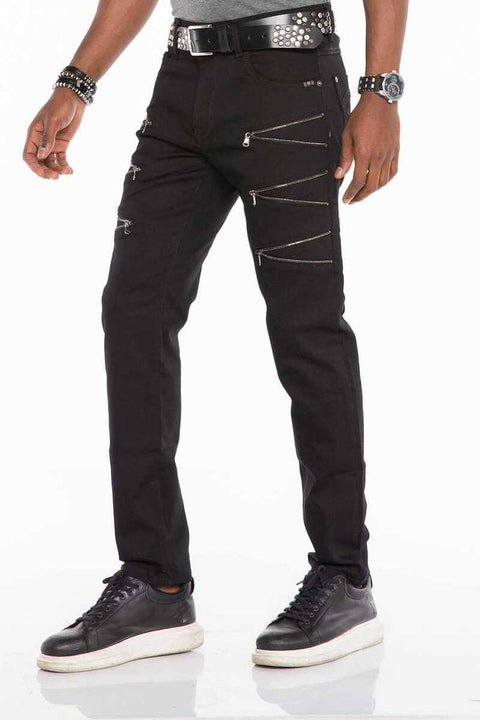 CD509 Zipper Detailed Slim Fit Men's Jean Trousers