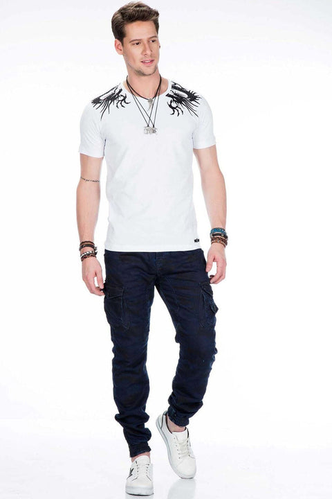 CD422 Cargo Pocket Elasticated Skinny Leg Camouflage Trousers