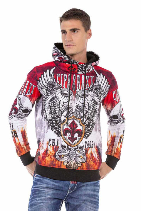 CL469 Printed Hooded Winter Sweatshirt