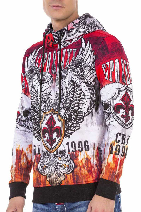 CL469 Printed Hooded Winter Sweatshirt