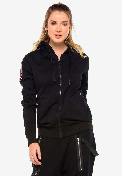 WL211 Hooded Zippered Striped Sports Tracksuit