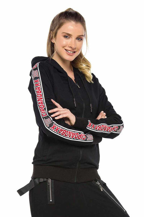 WL211 Hooded Zippered Striped Sports Tracksuit