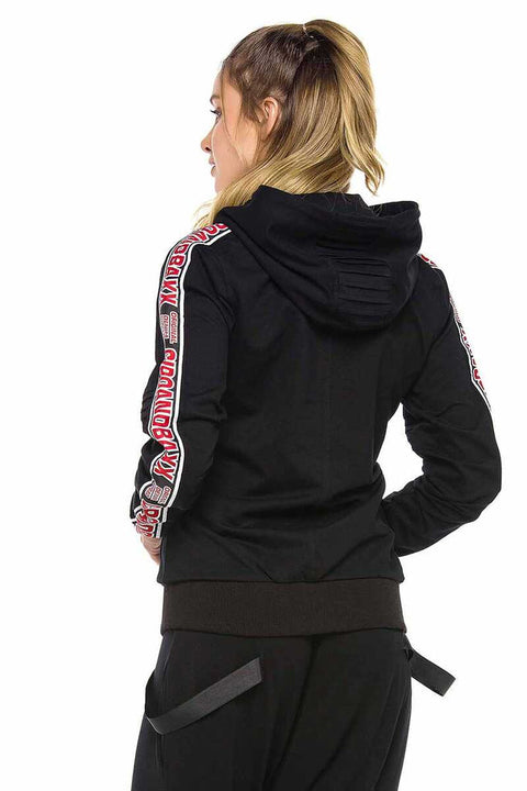 WL211 Hooded Zippered Striped Sports Tracksuit