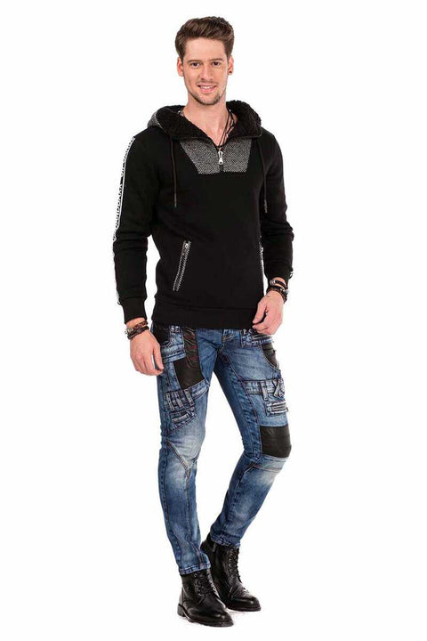 CL311 Hooded Men's Hoodie with Zipper Collar