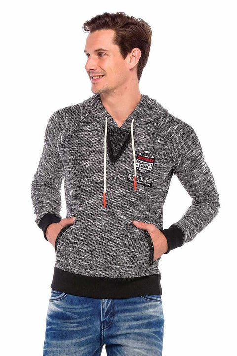 CL362 Knitted Hooded Slim Men's Sweatshirt