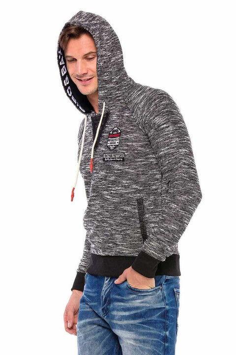 CL362 Knitted Hooded Slim Men's Sweatshirt