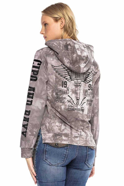 WL255 Embossed Printed Hooded Sweatshirt