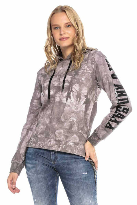 WL255 Embossed Printed Hooded Sweatshirt