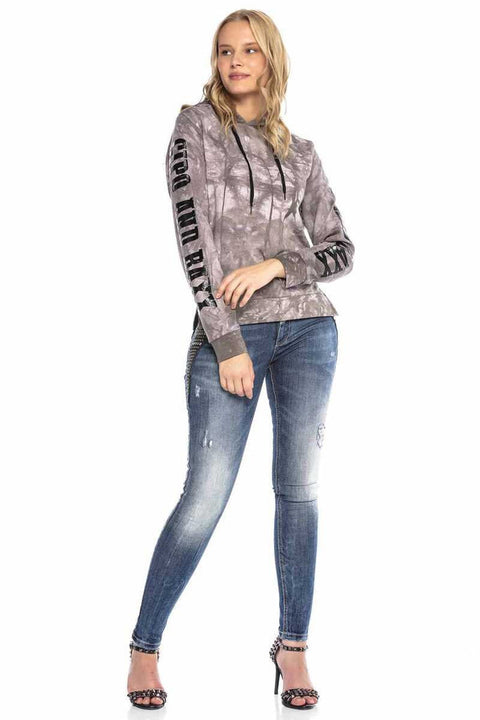 WL255 Embossed Printed Hooded Sweatshirt
