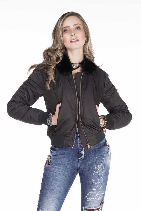 WJ141 Women's Removable Kurdish Collar Coat