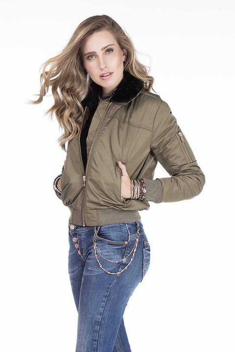 WJ141 Women's Removable Kurdish Collar Coat