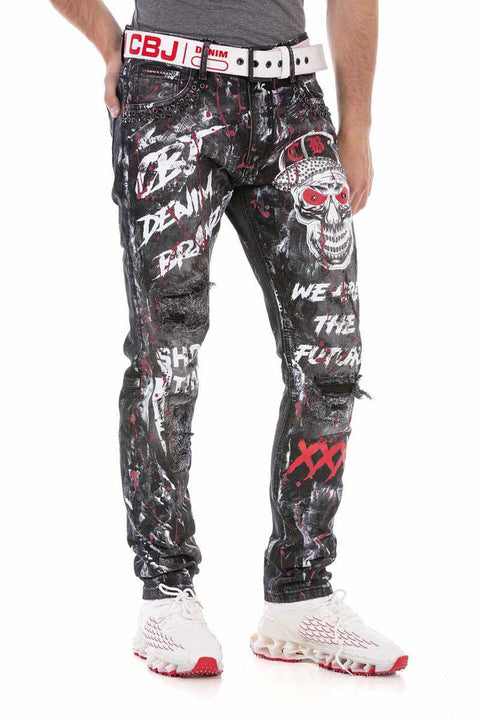 CD700 Graffiti Hand Painted Men's Jean Trousers