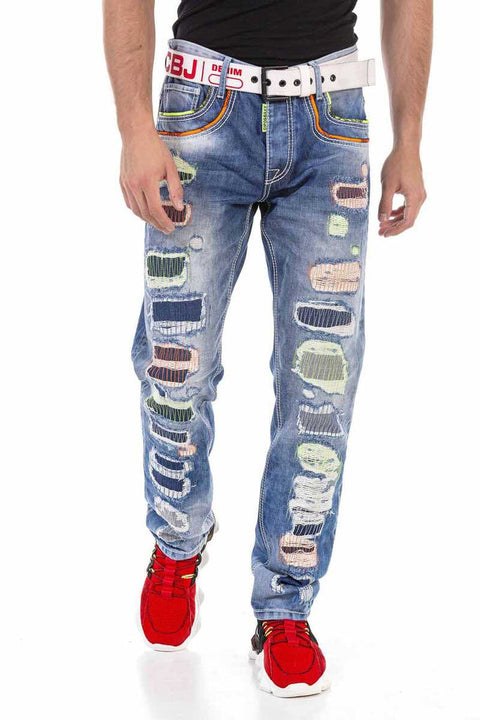 CD720 Neon Detailed Men's Jean Trousers