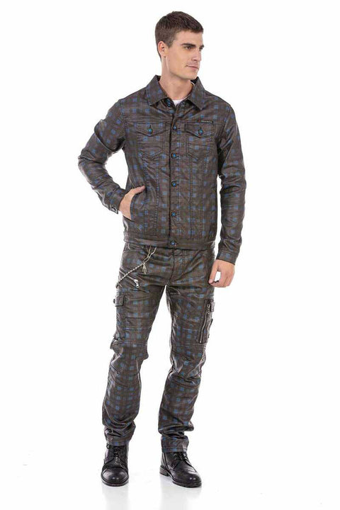 CD721 Plaid Patterned Men's Cargo Pants