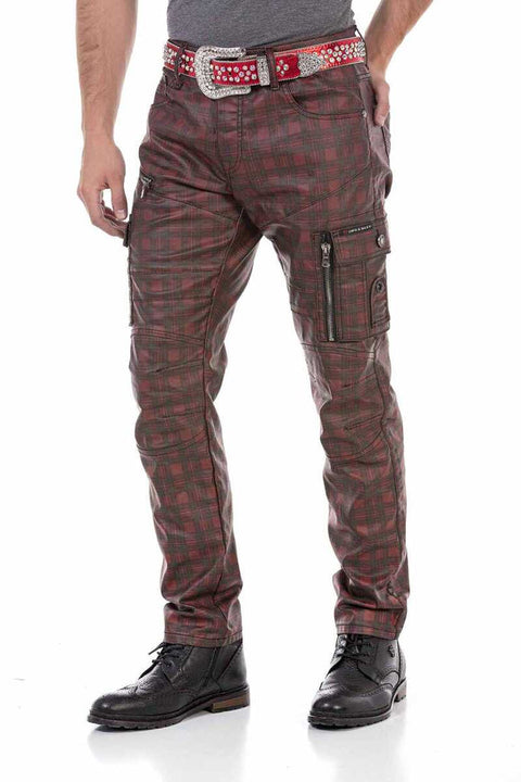 CD721 Plaid Patterned Men's Cargo Pants