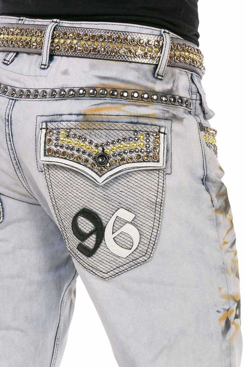 CD733 Regular Men's Jean Trousers with Exaggerated Look