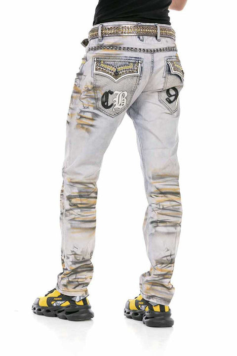 CD733 Regular Men's Jean Trousers with Exaggerated Look