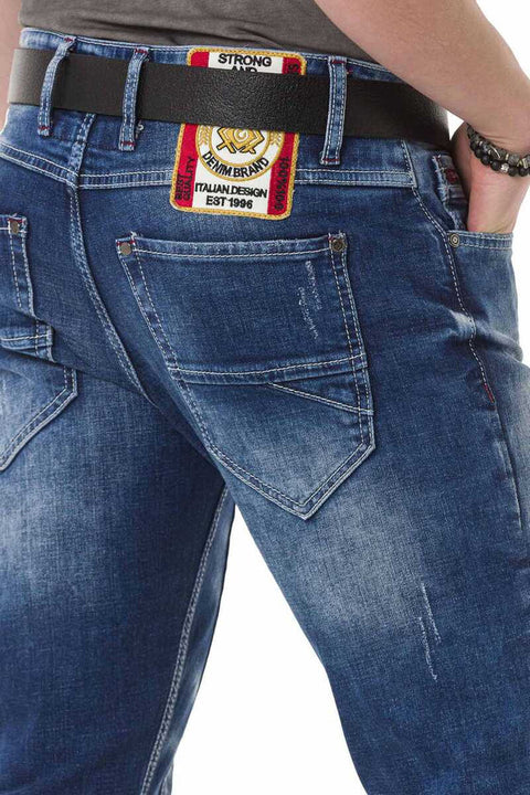 CD781 Ripped Patched Men's Jean Trousers