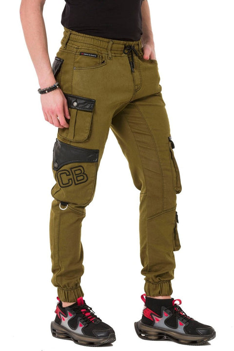 CD790 Elastic Leg Cargo Pocket Men's Jean Trousers