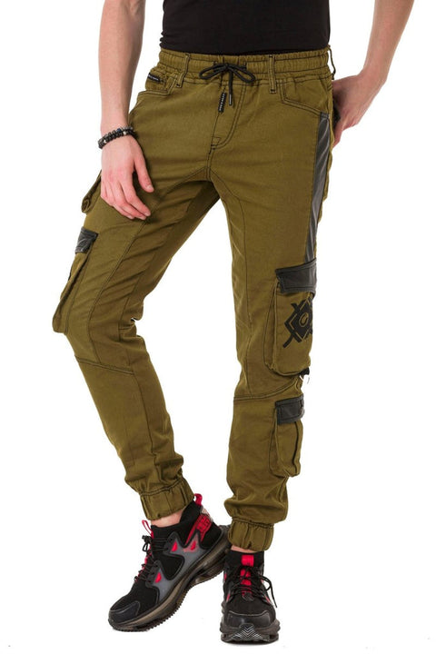 CD790 Elastic Leg Cargo Pocket Men's Jean Trousers