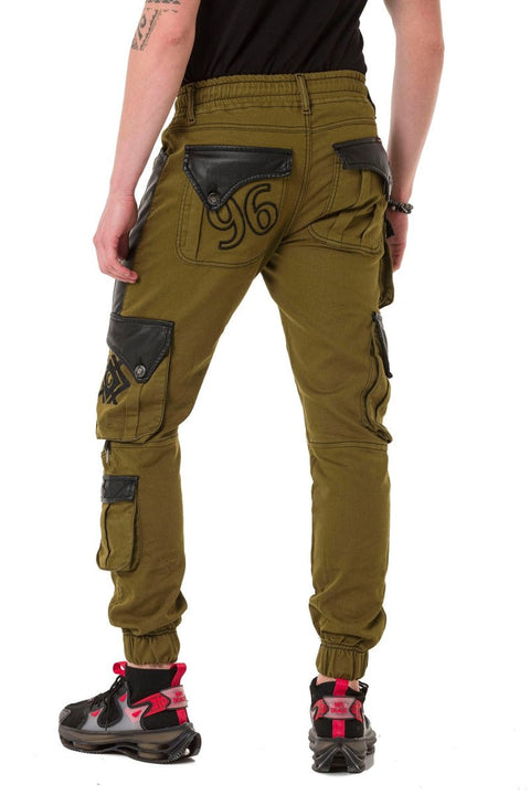 CD790 Elastic Leg Cargo Pocket Men's Jean Trousers