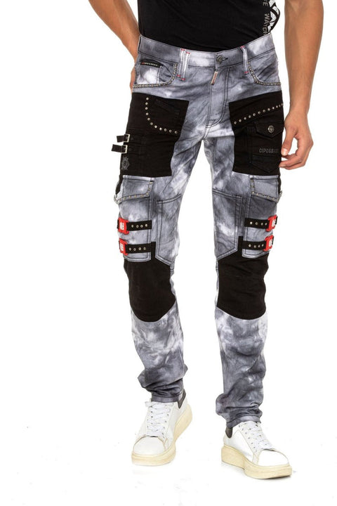 CD805 Piece Cargo Pocket Batik Jean Trousers
