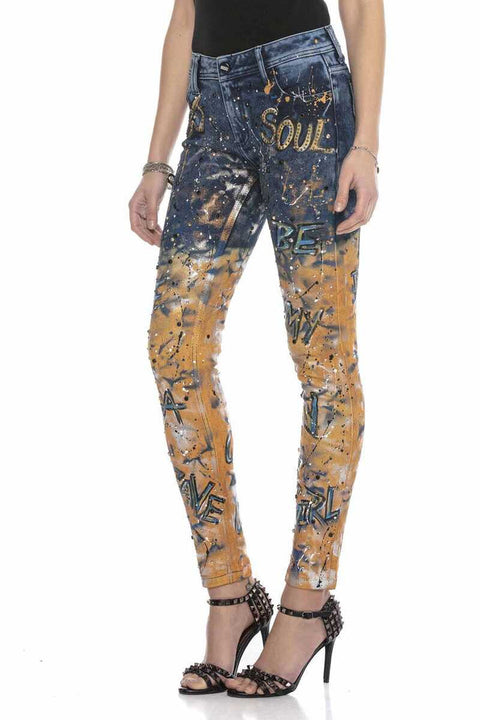 WD440 Slim Fit Double Color Women's Jean Trousers