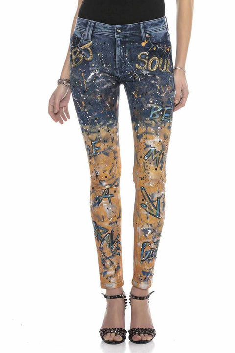 WD440 Slim Fit Double Color Women's Jean Trousers