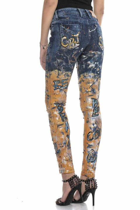 WD440 Slim Fit Double Color Women's Jean Trousers
