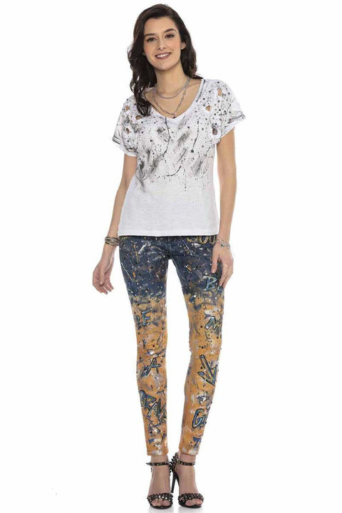 WD440 Slim Fit Double Color Women's Jean Trousers
