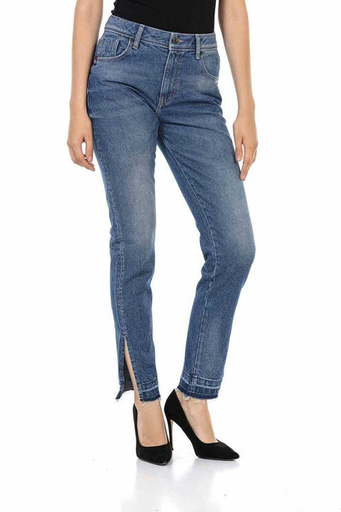 WD449 Ice Blue Women's Mom Jean Pants