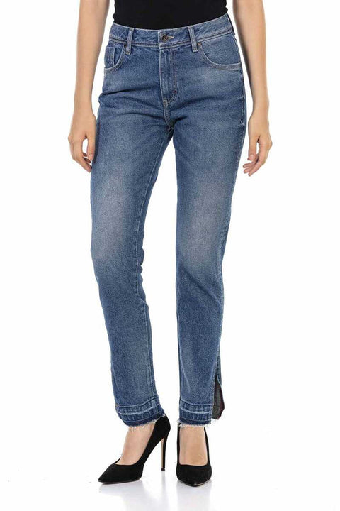 WD449 Ice Blue Women's Mom Jean Pants