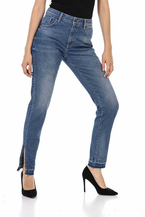 WD449 Ice Blue Women's Mom Jean Pants