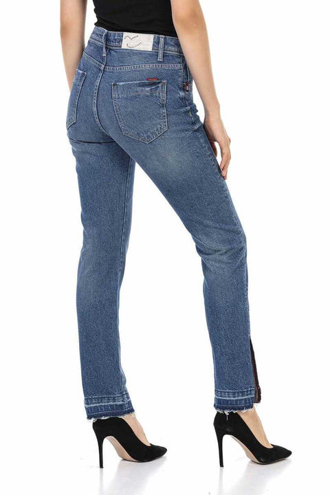 WD449 Ice Blue Women's Mom Jean Pants