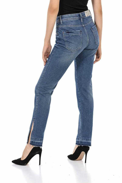 WD449 Ice Blue Women's Mom Jean Pants