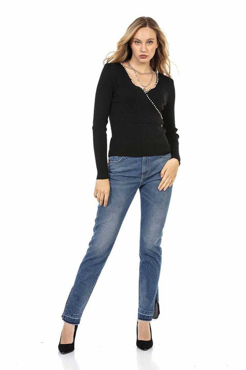 WD449 Ice Blue Women's Mom Jean Pants