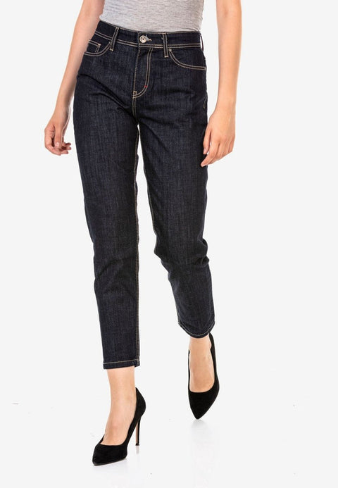 WD450 Dark Tone Mom Jean Trousers