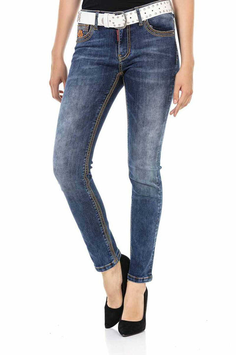 WD462 Blue Basic Women's Jean Trousers