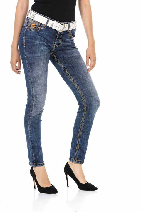 WD462 Blue Basic Women's Jean Trousers